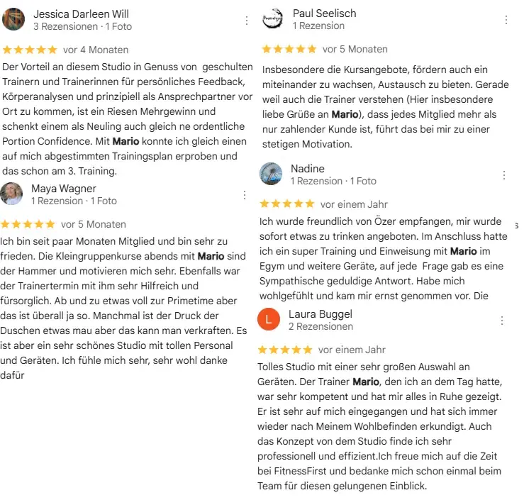 Weitere Google-Bewertungen zum Studio